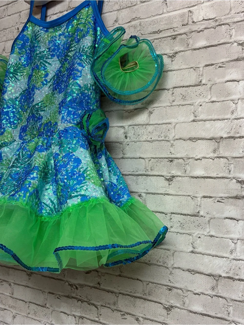 Weissman Showtime Ballet Dance Costume 7/8 Hair Band Pageant Sequin Floral 18211